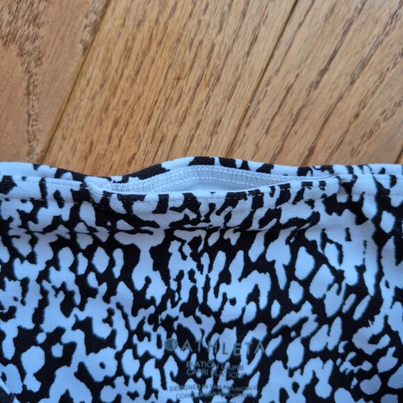 Athleta Elation Capri Leggings Black White Ocelot Workout Gym Yoga Small - Picture 5 of 12